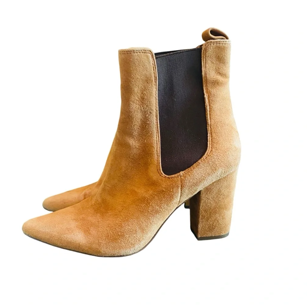 Steve Madden Subtle Chelsea Boot Brown Chestnut Suede Sz 9.5 Ankle Booties